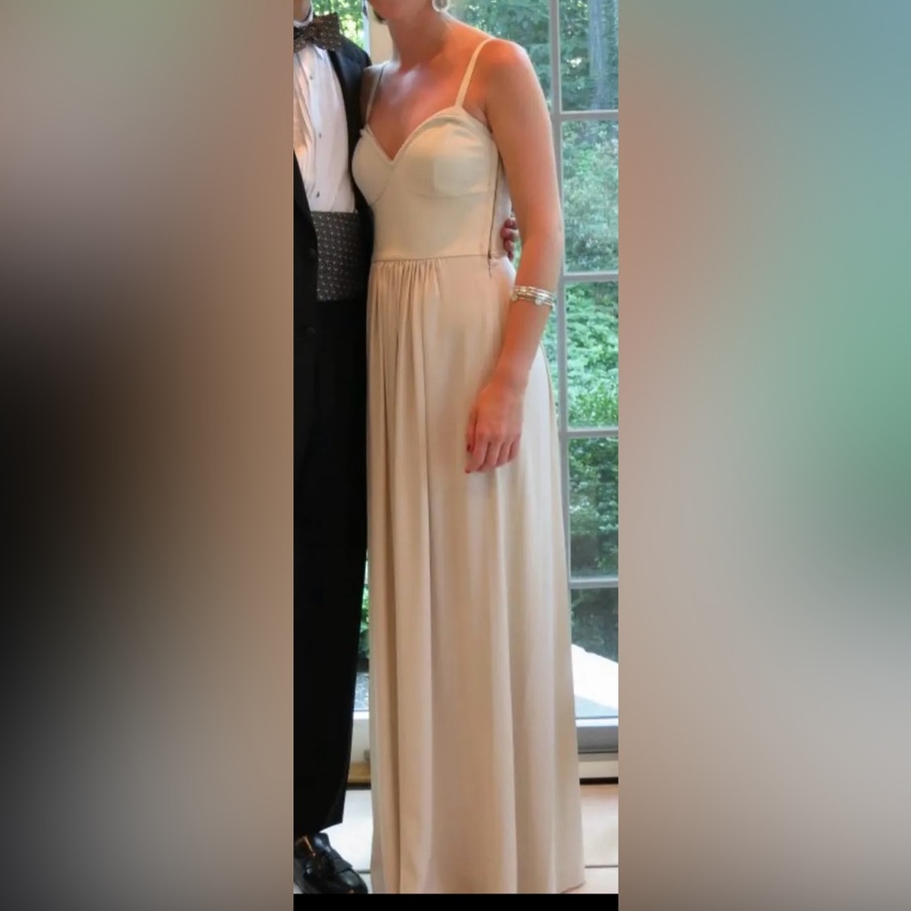 BCBGMaxAzria Cream Spaghetti-Strap Maxi Dress